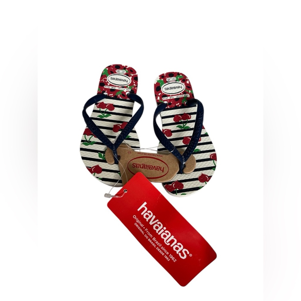 Havaianas Blue and White Flip Flop Sandals
